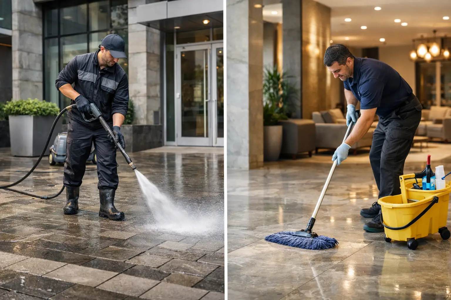 Lavage pression versus nettoyage manuel