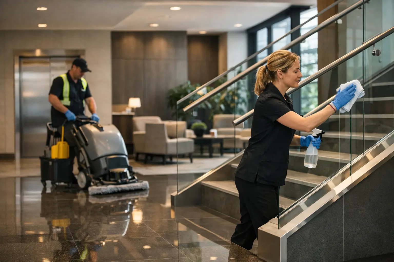 Service de nettoyage immeuble commercial