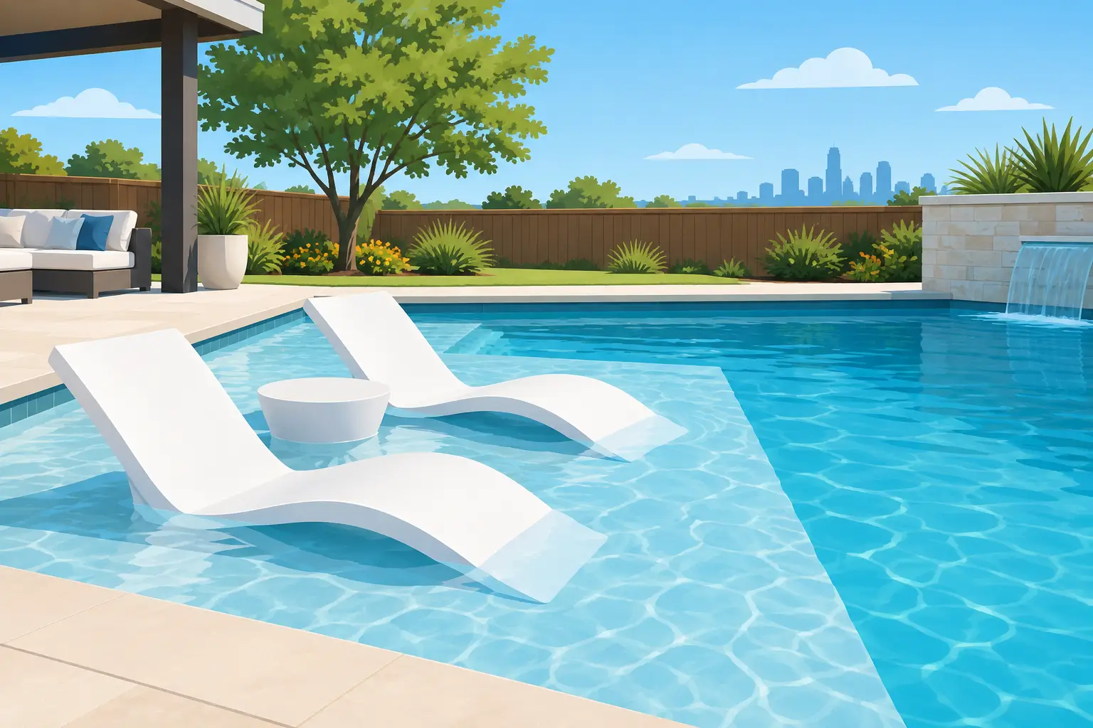 Designing Pool Sun Shelves for Texas Backyards