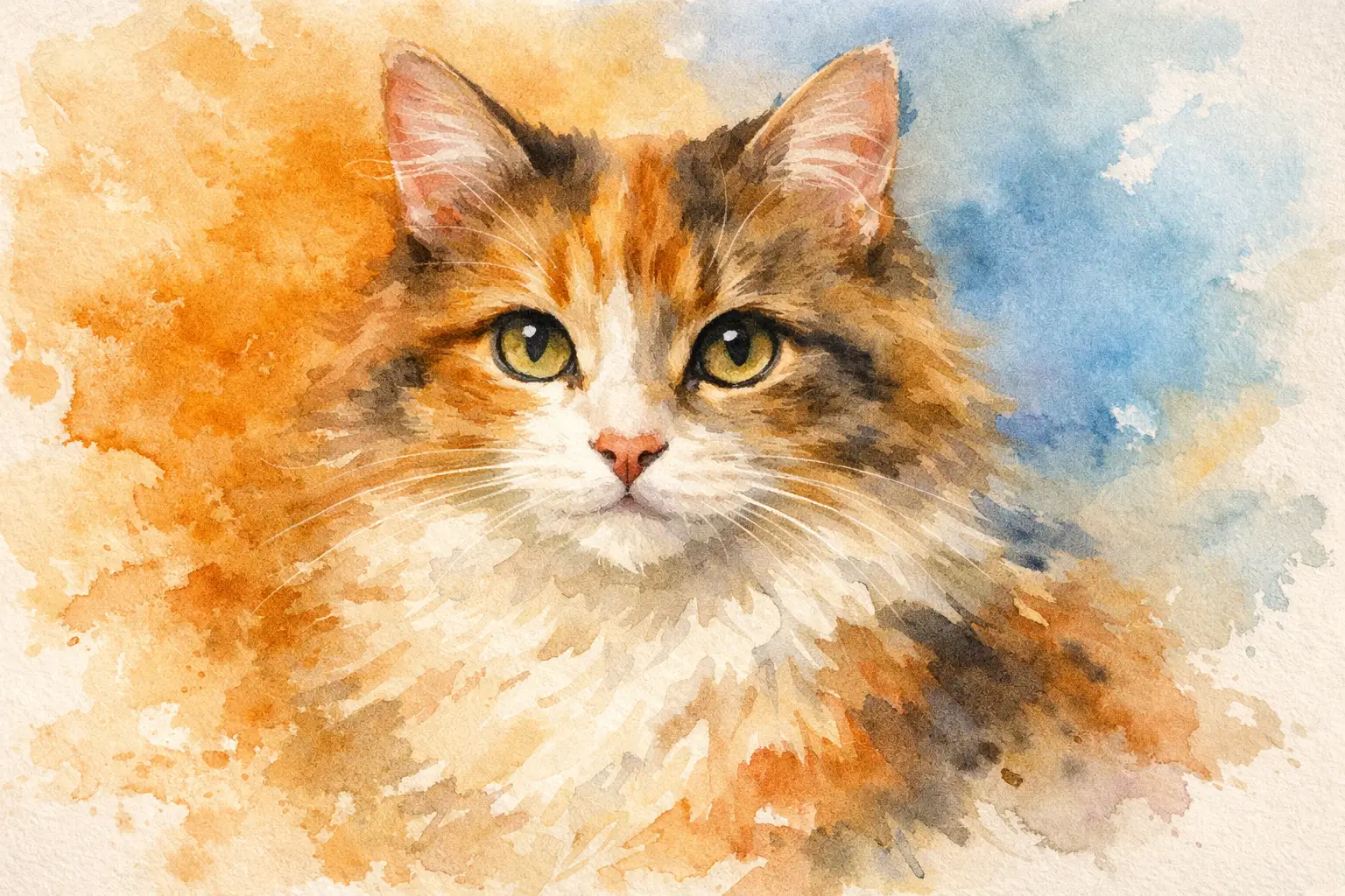 An Instant Watercolor Cat Portrait, Made Personal