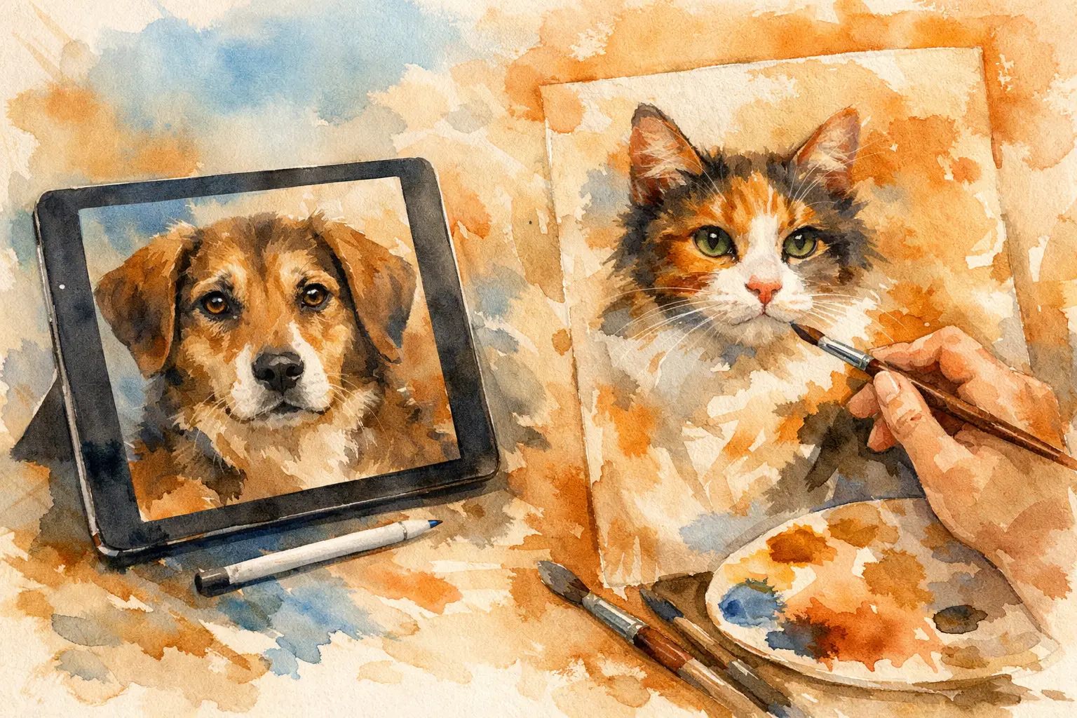 Digital Portrait Versus Painting for Your Pet