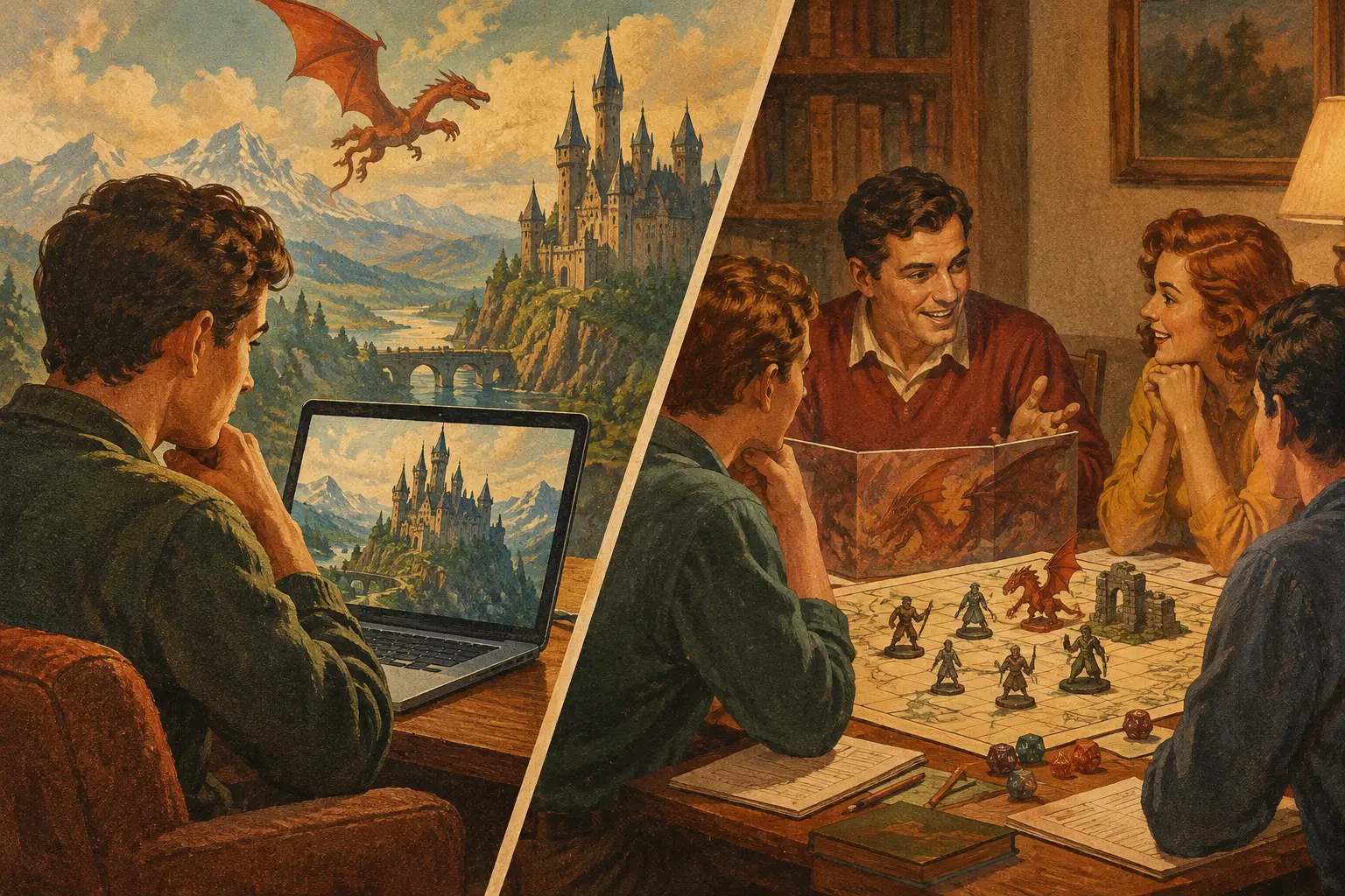 Interactive Fiction Versus Tabletop: Which Quest?
