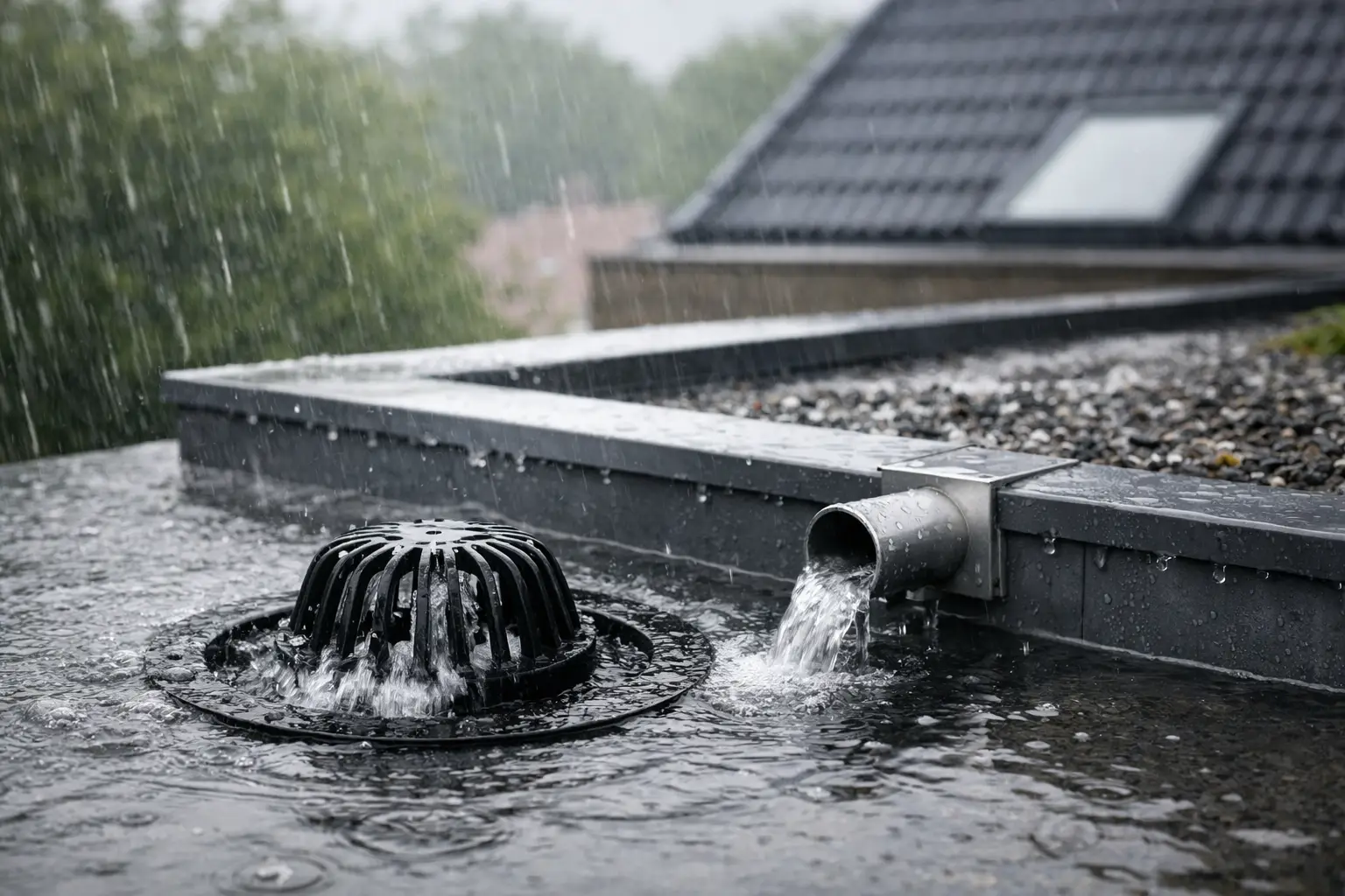 Klimaatadaptieve dakafvoer voor woningen