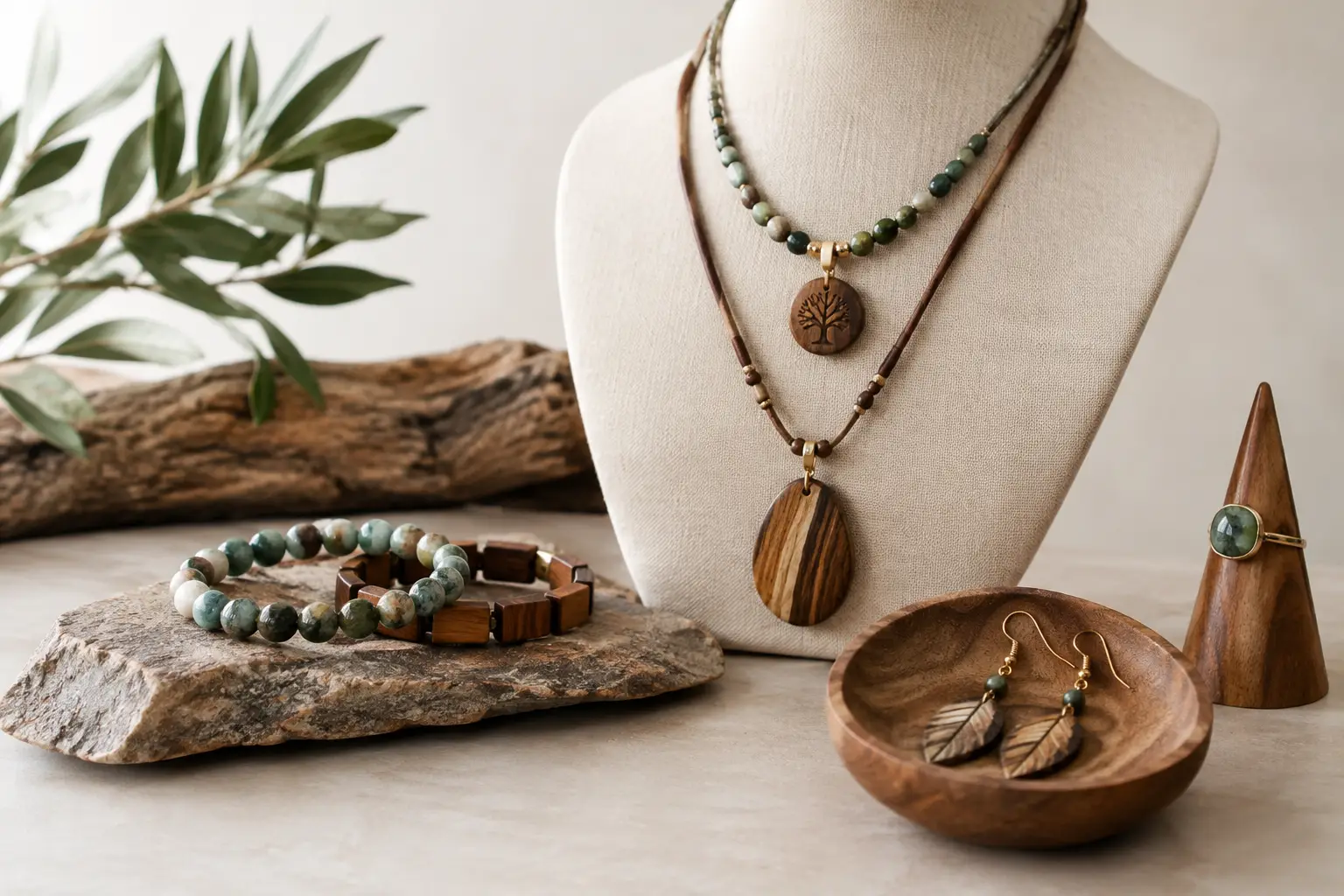 Schmucktrends mit Naturmaterialien im Fachhandel