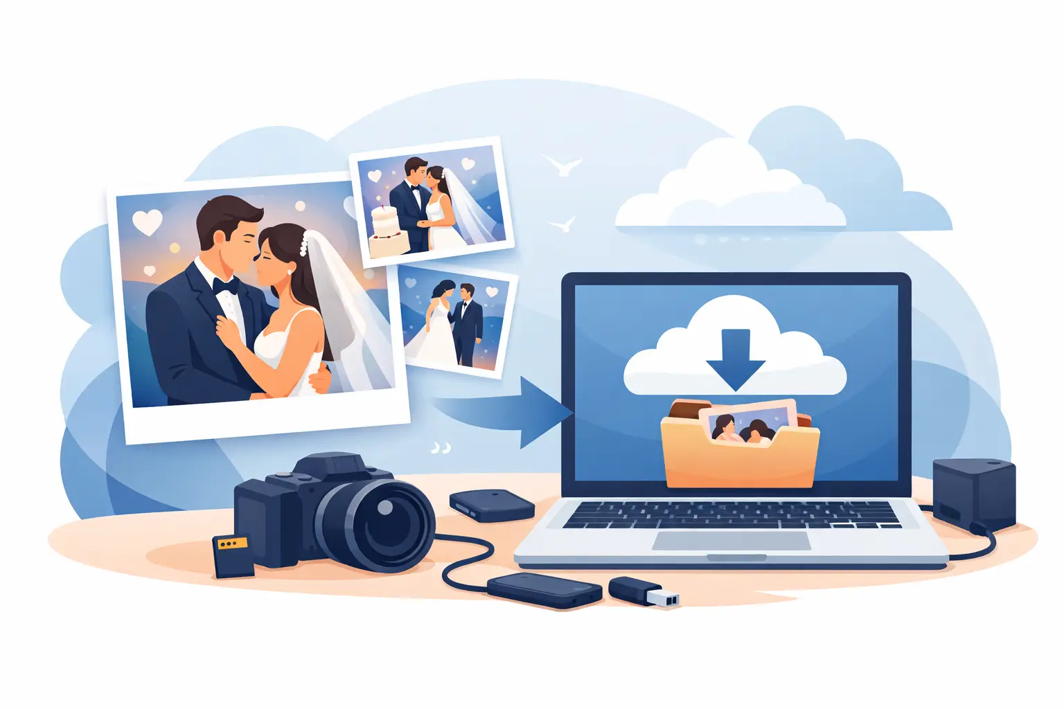 How to Download Wedding Photos After Reception