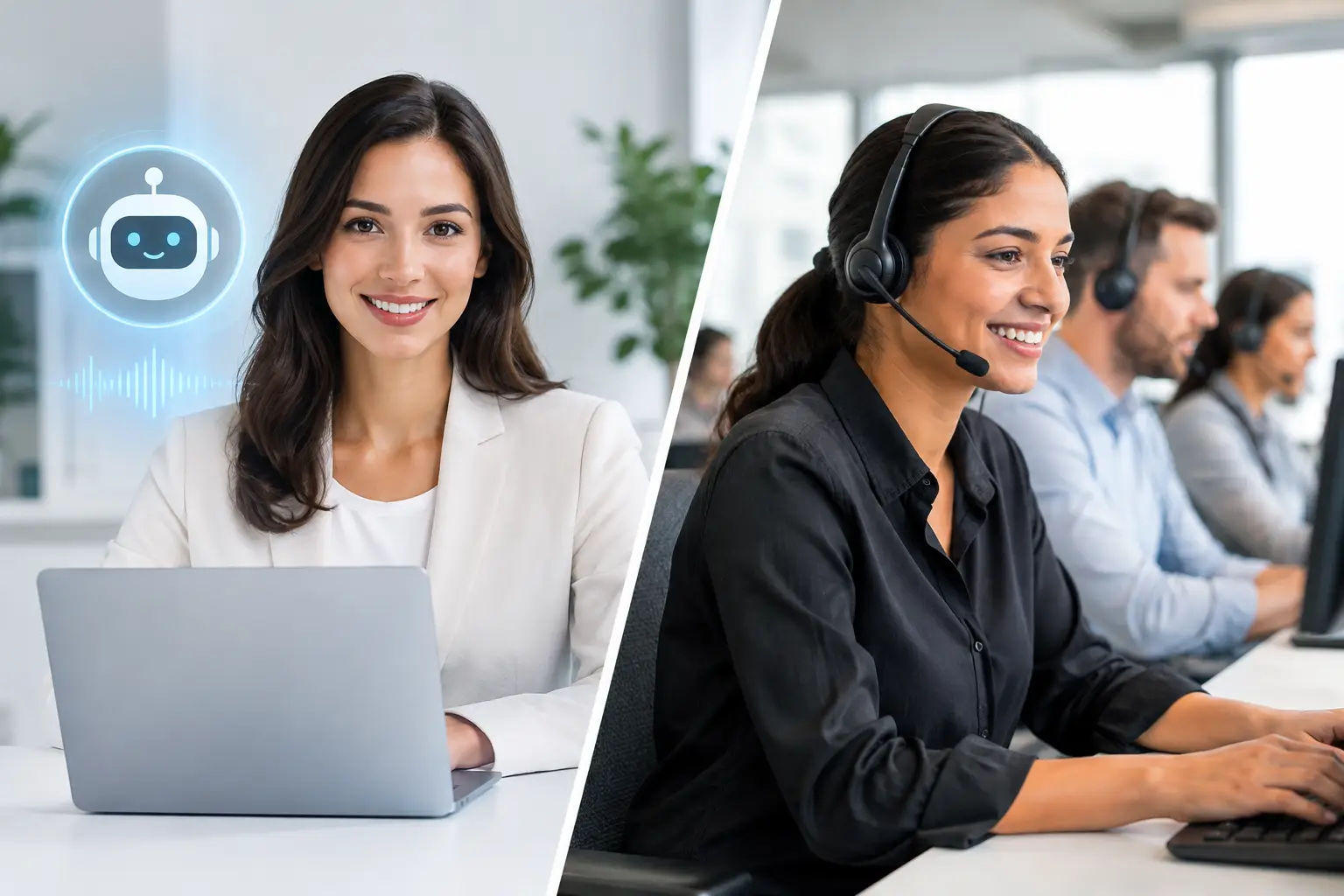 AI Receptionist Versus Call Center for Small Business