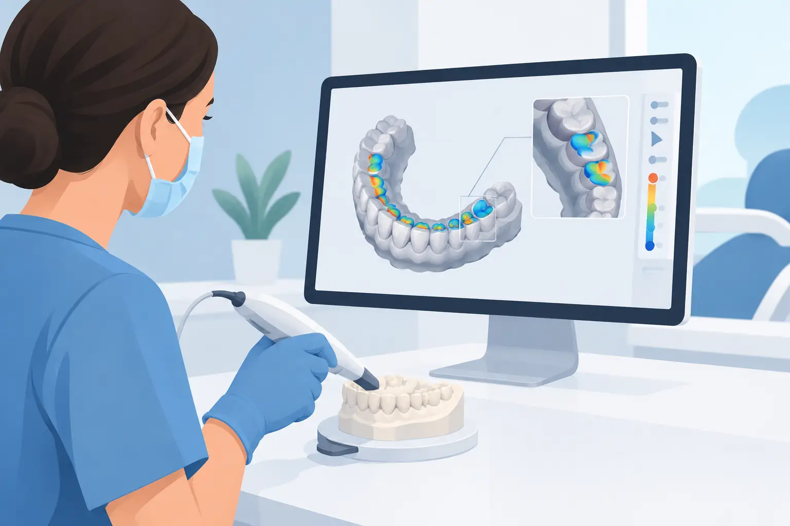 Ajuste oclusal digital com precisão clínica