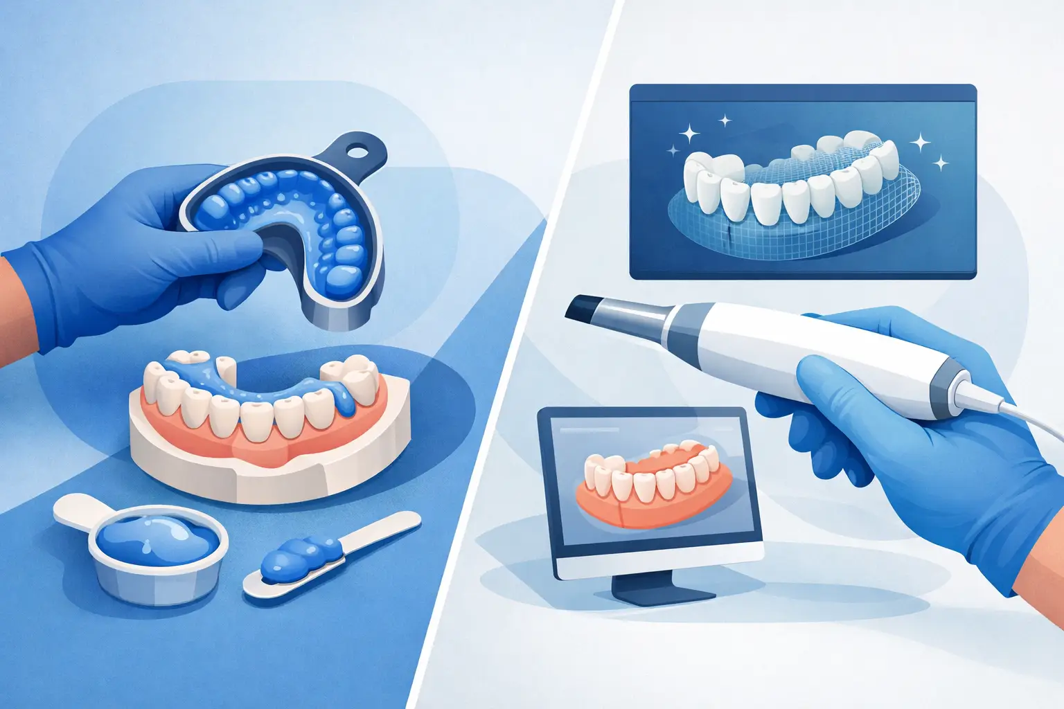 Molde convencional versus escaneamento intraoral