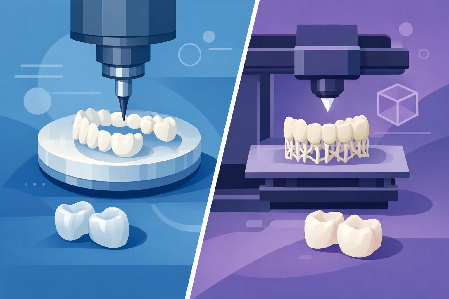 PMMA fresado versus resina impressa 3D