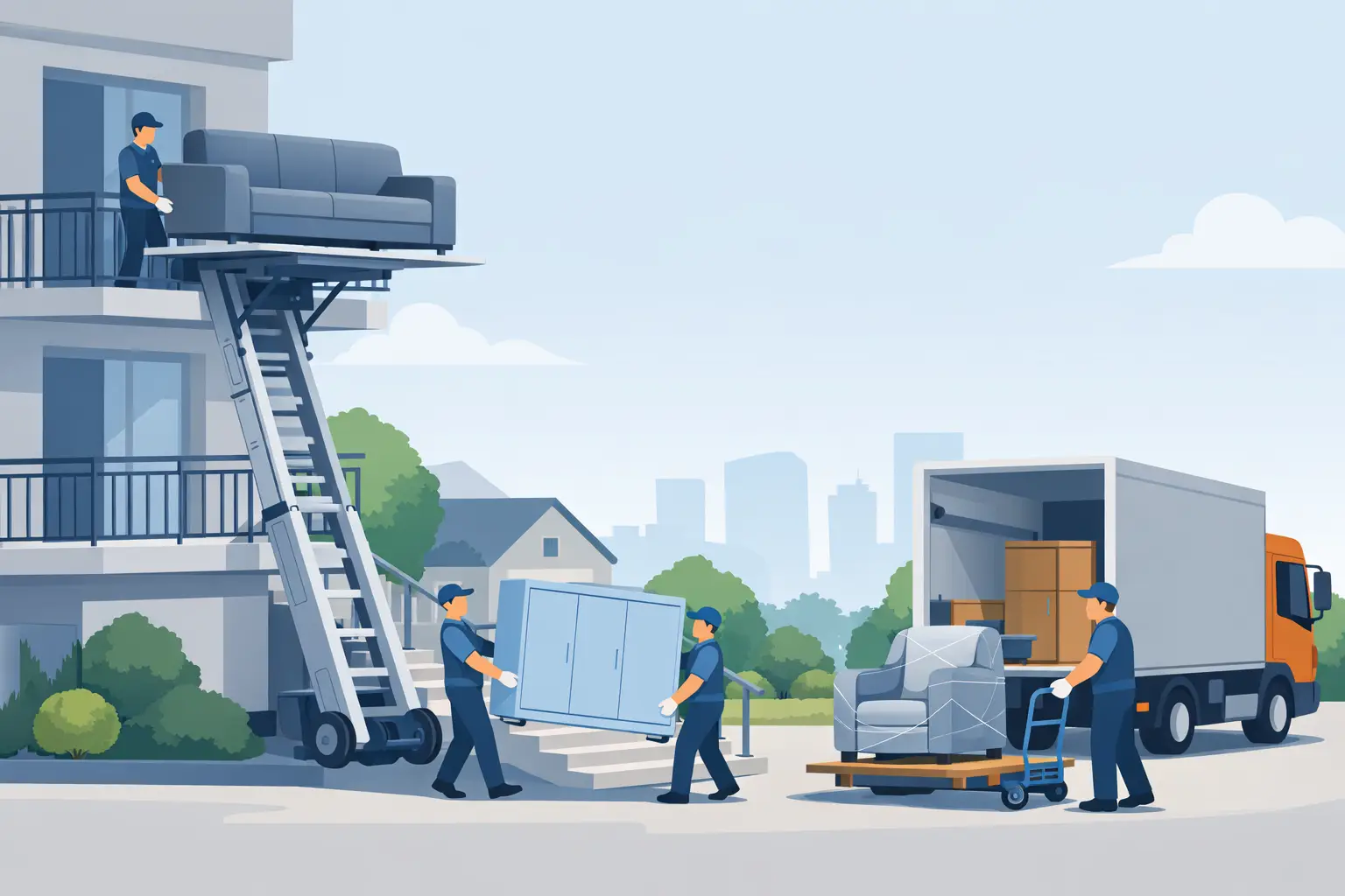Grote meubels veilig buitenom verhuizen
