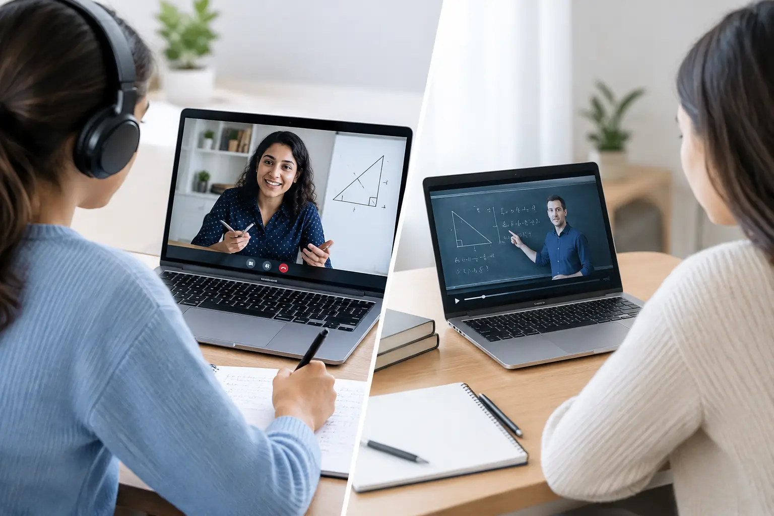 Live Tutoring vs Recorded Lessons for Math