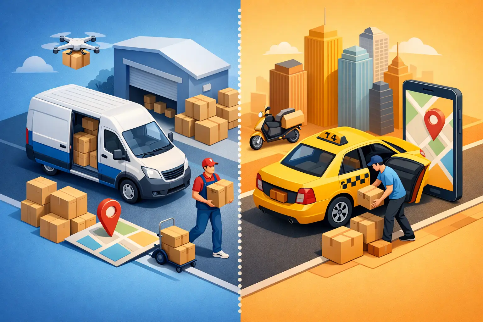 Courier Versus Taxi Parcel Delivery Compared