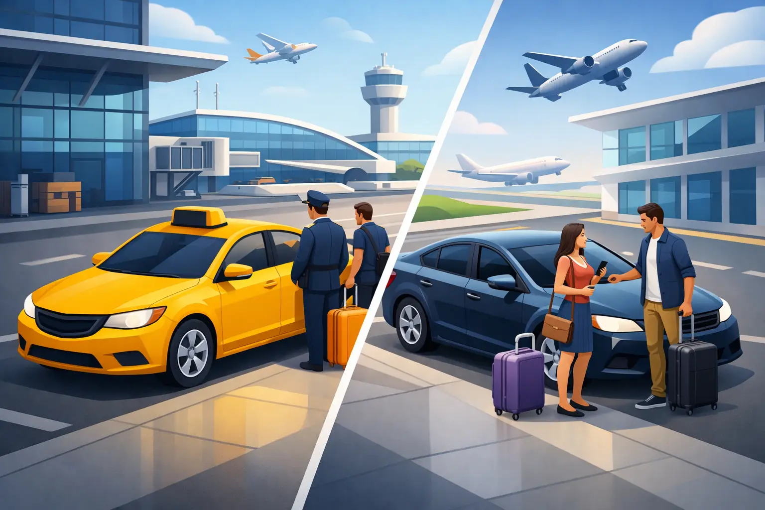 Taxi Versus Rideshare Airport: Which Wins?