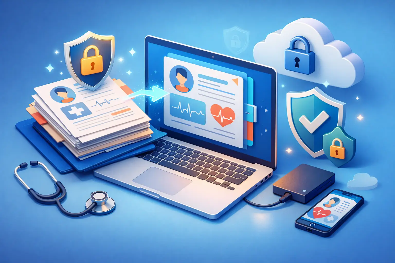 Como digitalizar ficha clínica com segurança