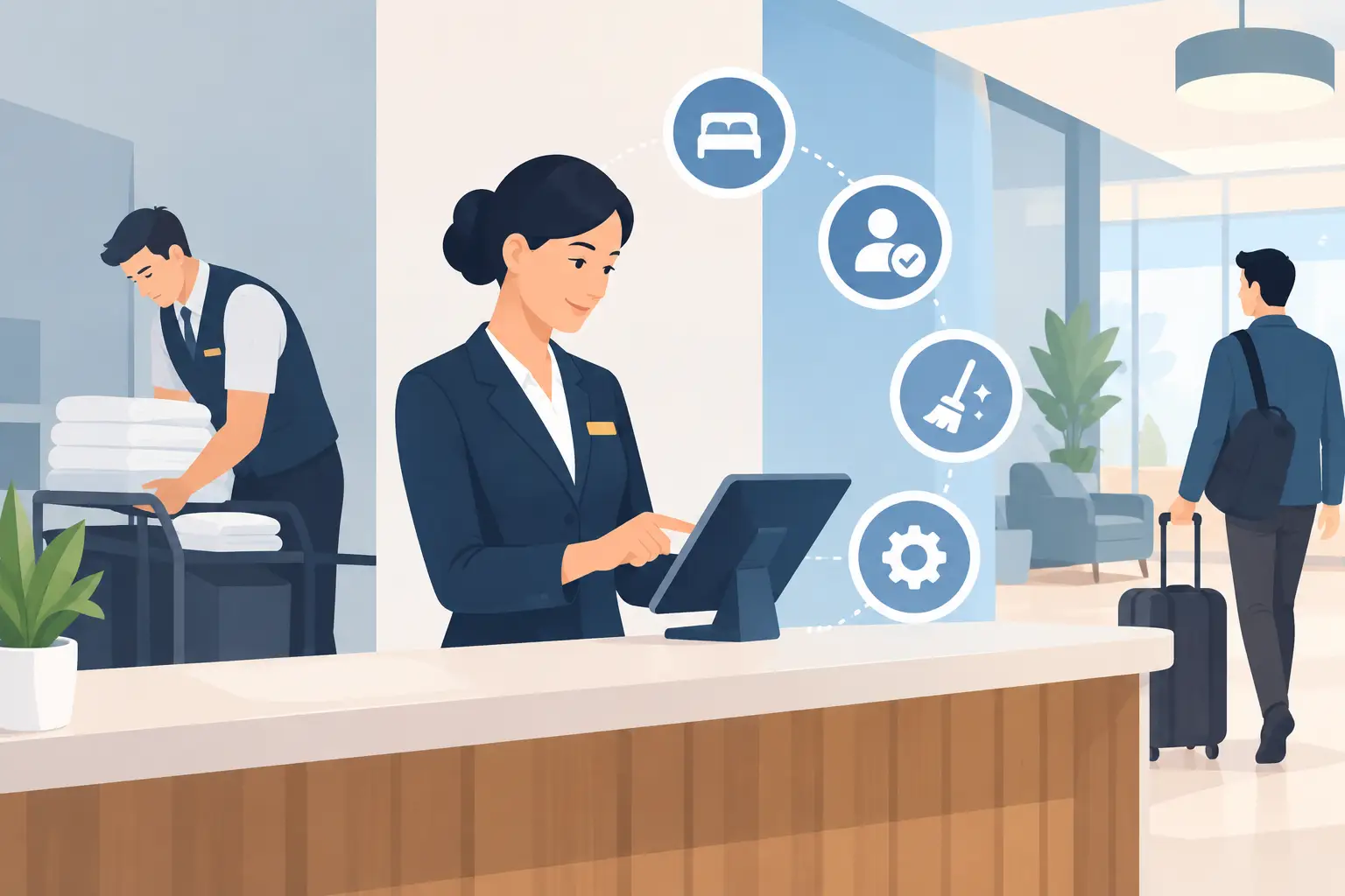 Quale sistema riduce lavoro manuale in hotel?