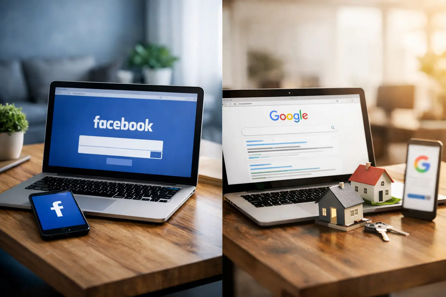 Facebook Ads vs Google Ads no imobiliário