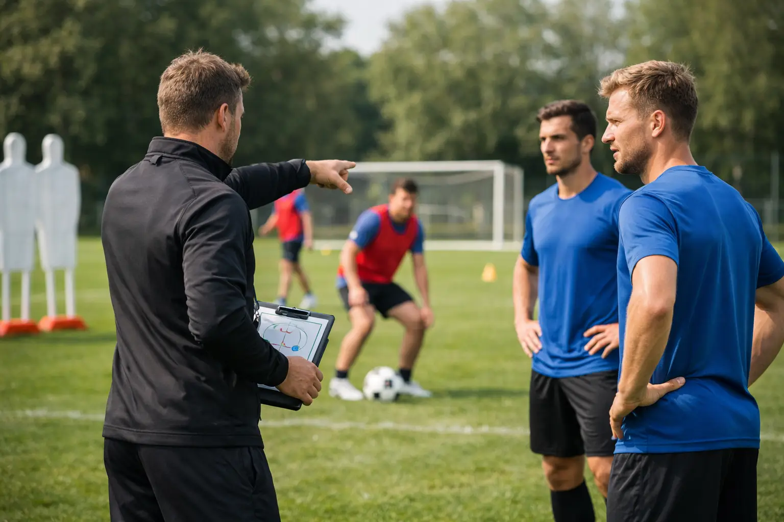 Positionsspezifisches Fußballtraining im Team
