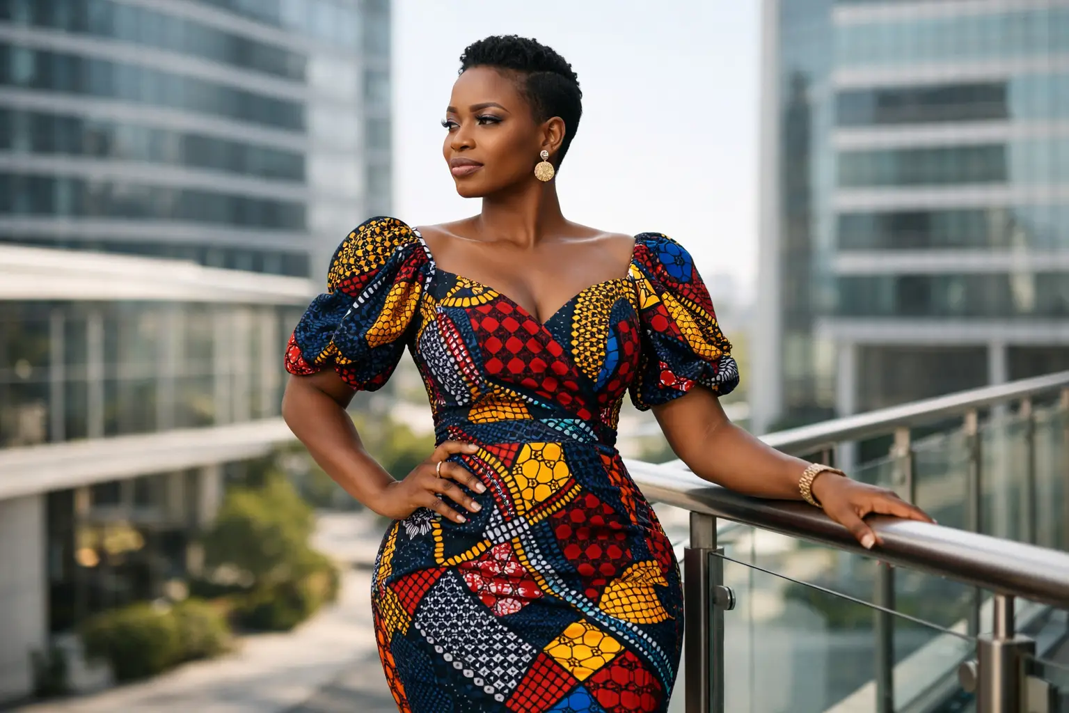 Porter une robe Ankara avec une allure affirmée