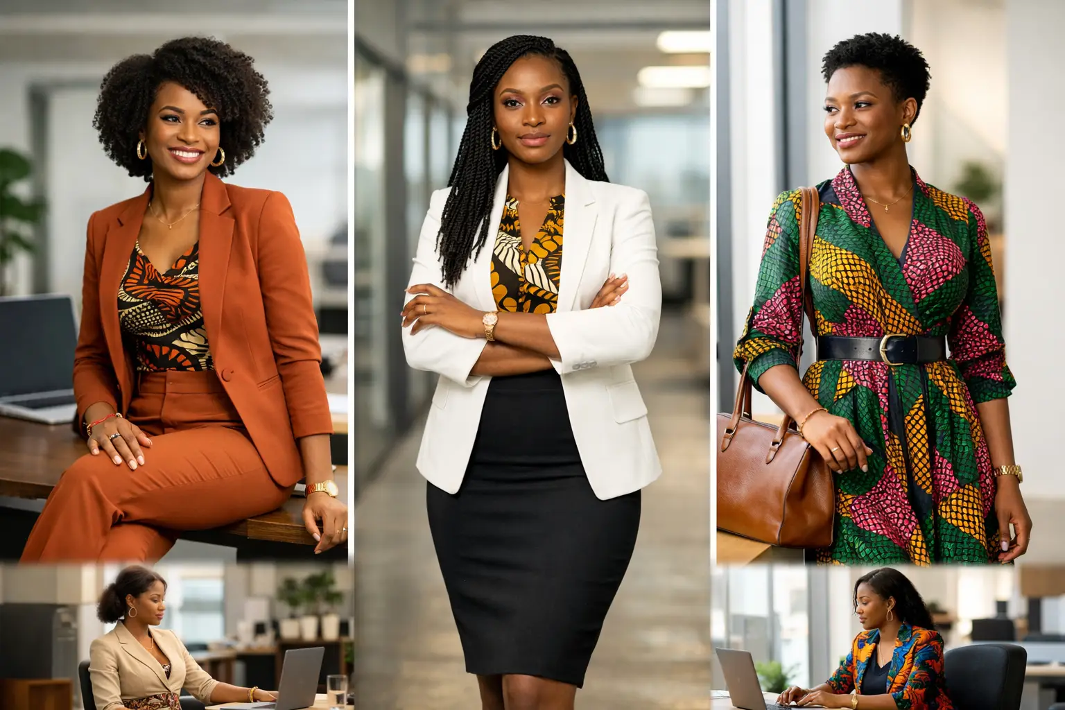 7 idées de tenue afro chic au bureau pour femme