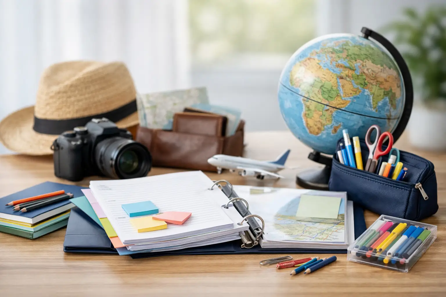 Schulunterlagen für die Reise organisieren