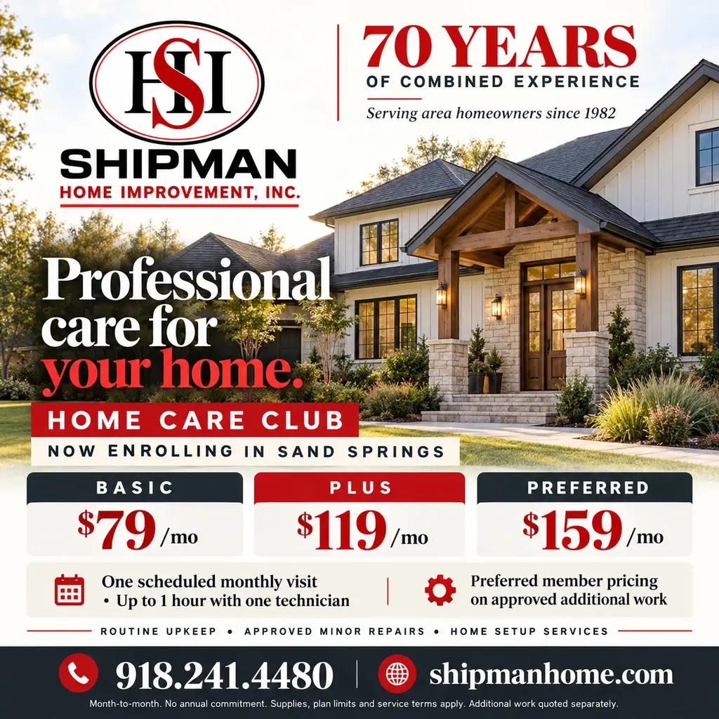 Sand Springs Home Maintenance | Shipman Home Care Club