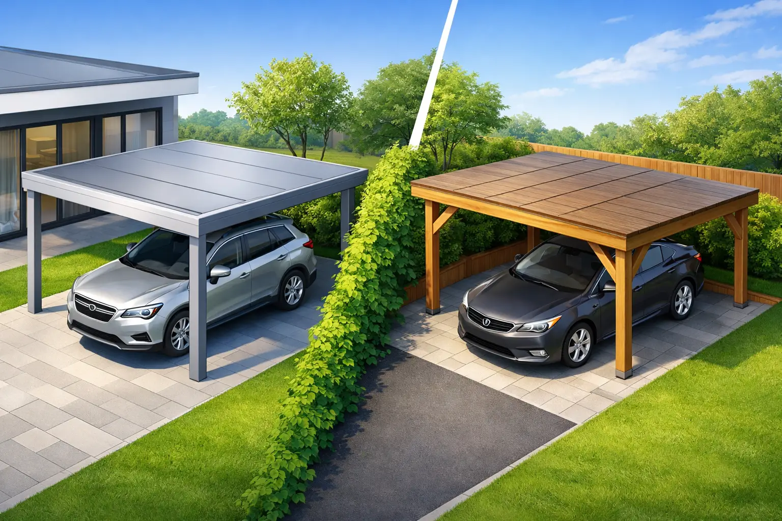 Aluminium versus houten carport vergelijken
