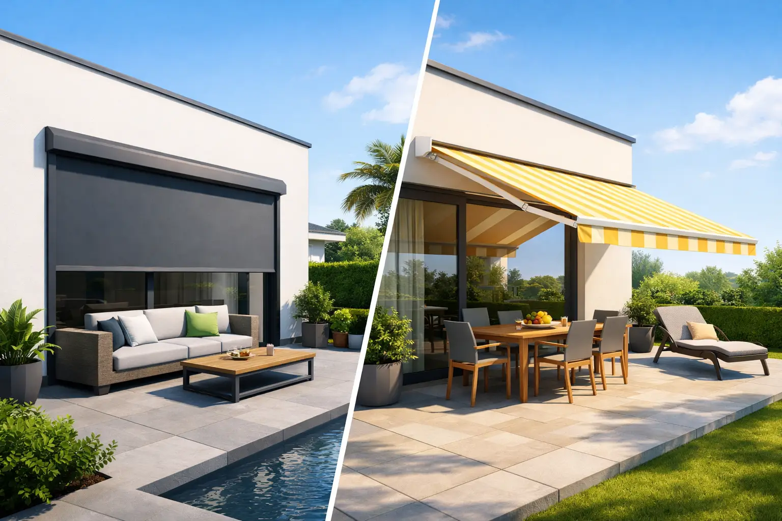 Ritsscreens versus knikarmscherm voor uw terras