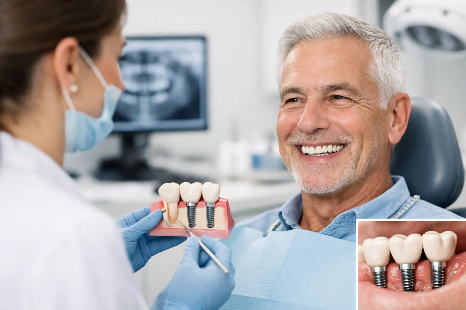 Cum funcționează implanturile dentare multiple