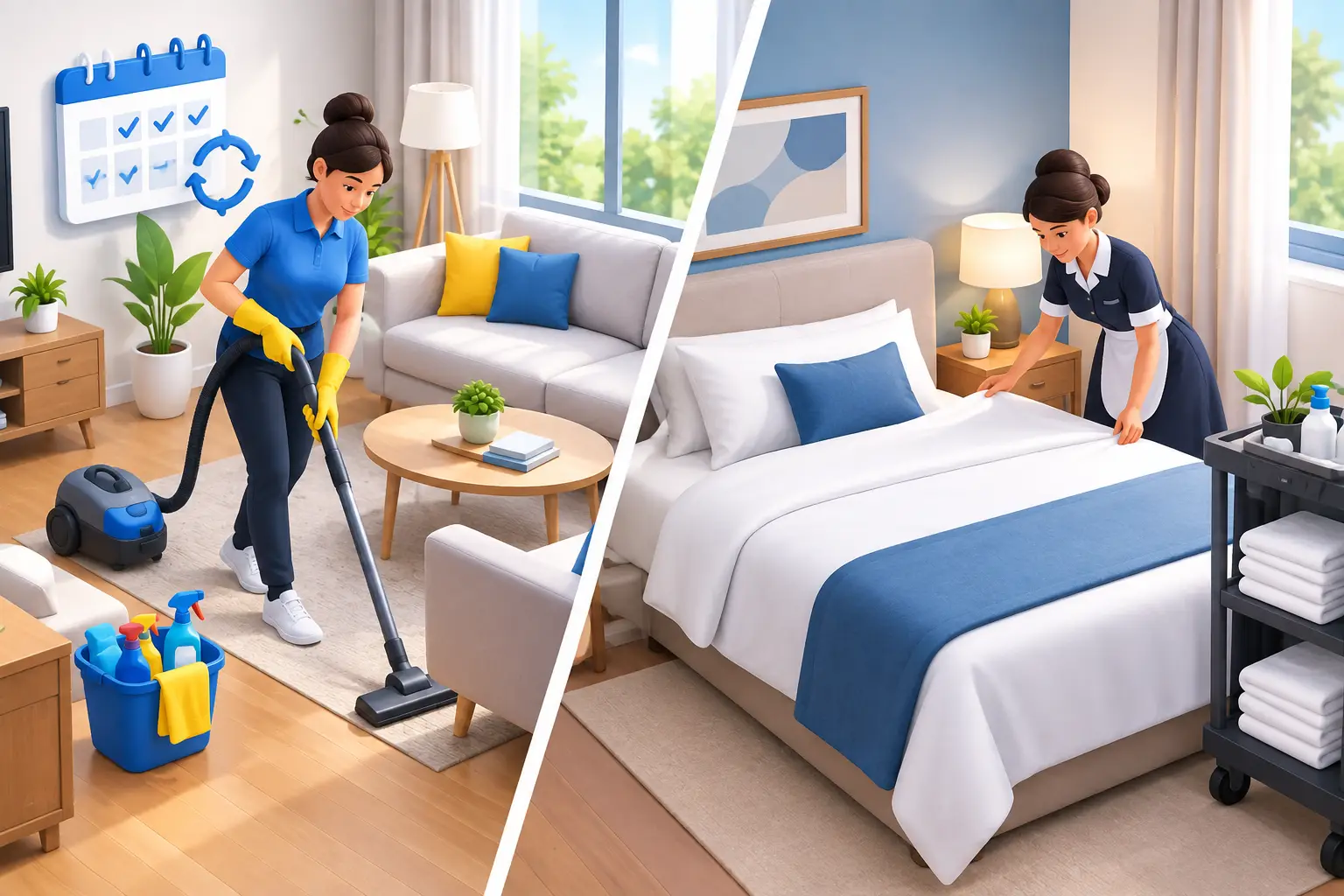 Recurring Cleaning Versus Housekeeping Explained