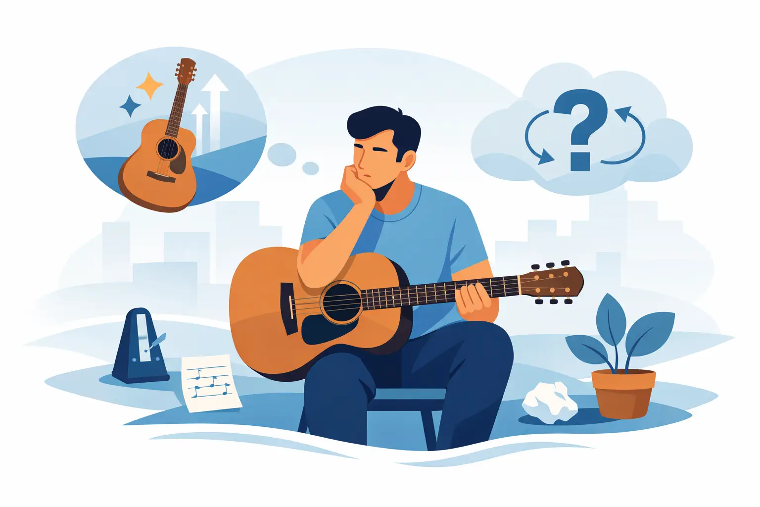 Perché non migliori studiando la chitarra?