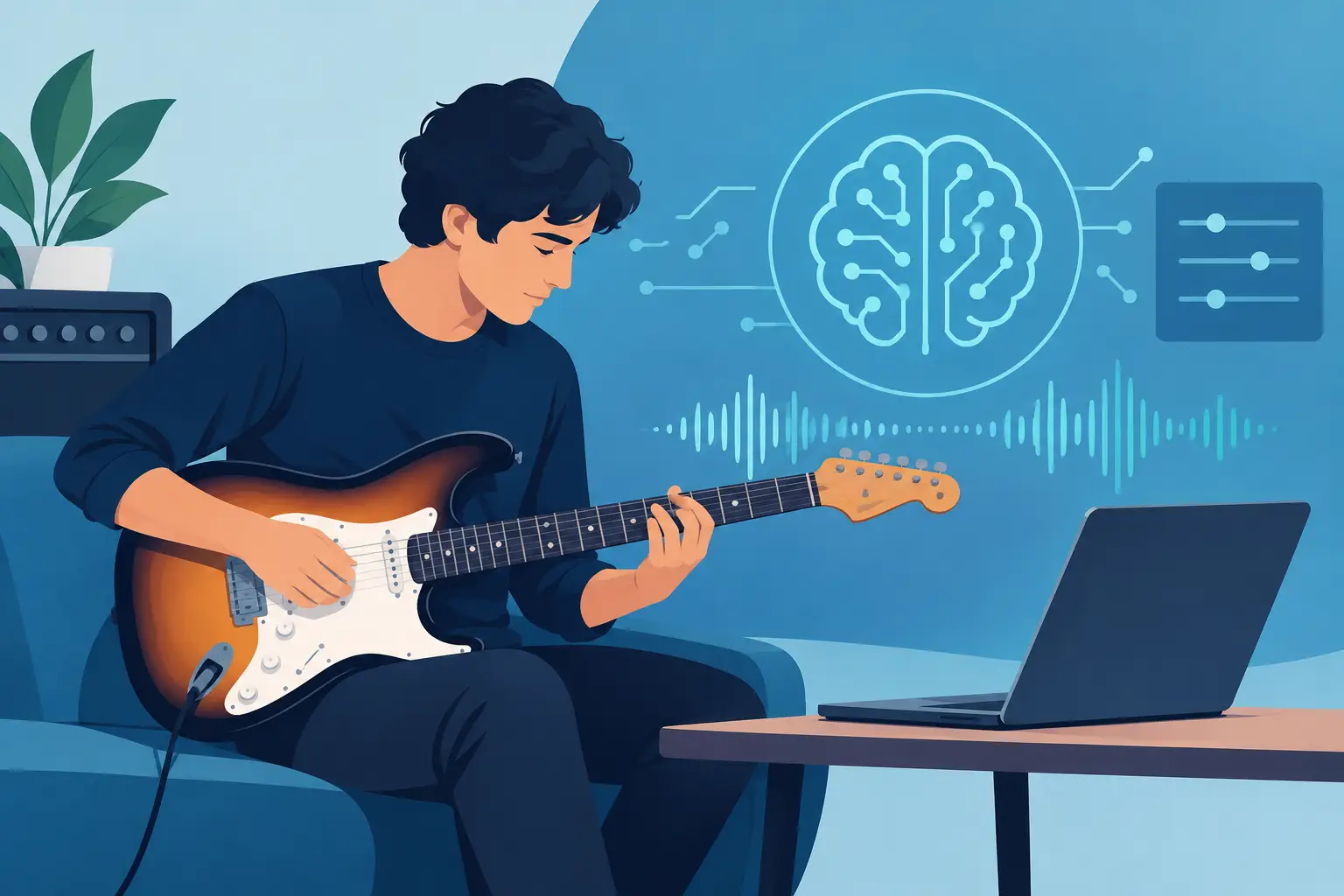 Intelligenza artificiale nella musica per chitarristi