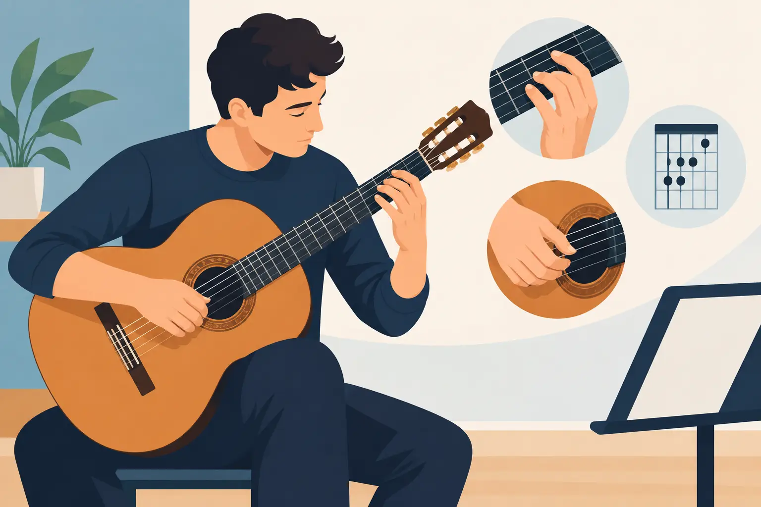 Caso studio accordi puliti alla chitarra classica