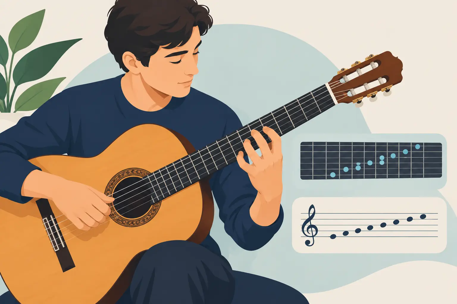 Come eseguire scale maggiori sulla chitarra classica