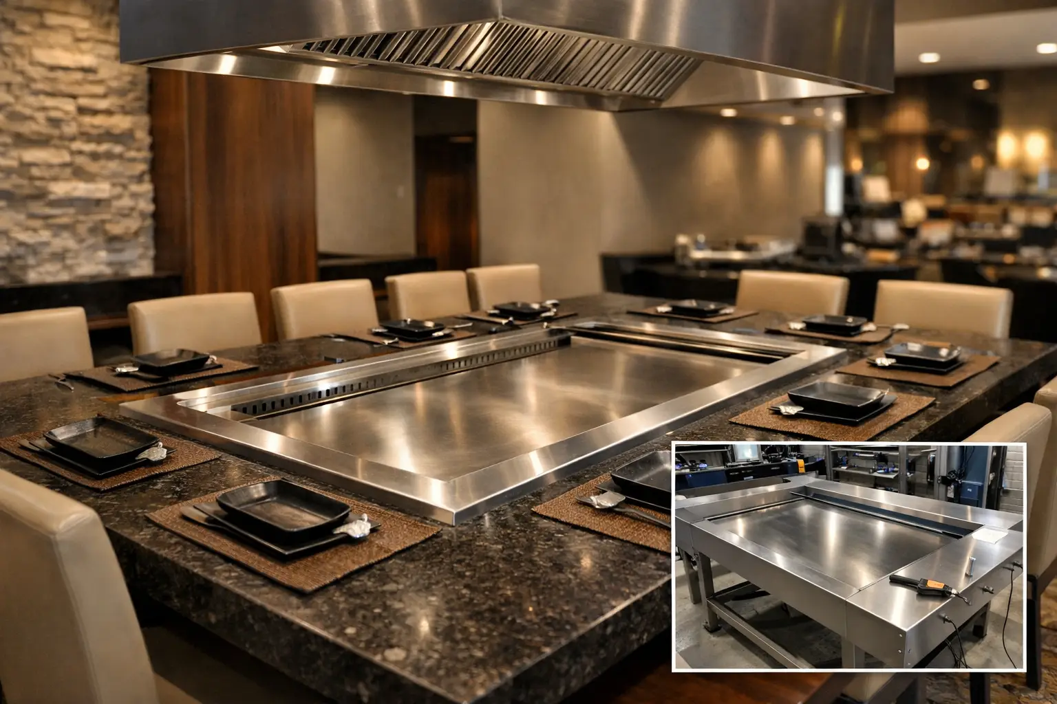 Custom Teppanyaki Table Dimensions That Work