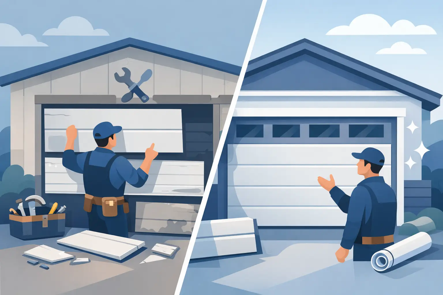 Garage Door Panel Replacement or a New Door?