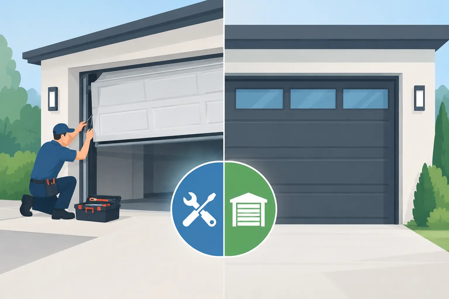 Repair Versus Replacement Costs for Garage Doors