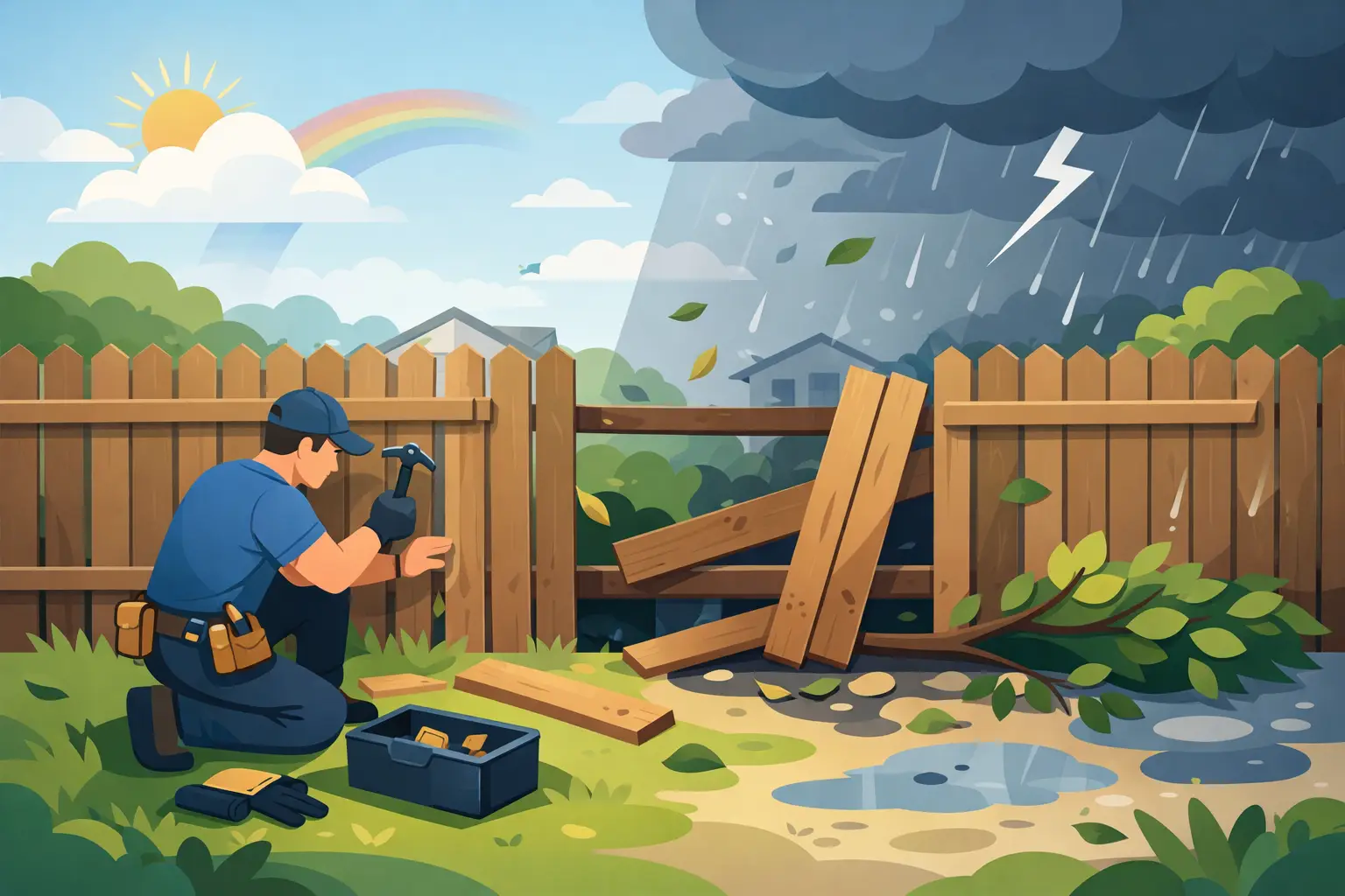 How to Repair Storm Damaged Fence Properly