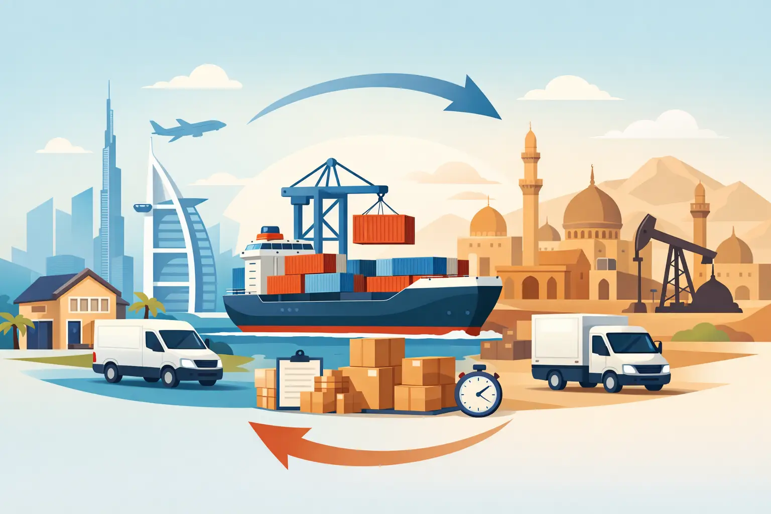 Door to Door Dubai Iraq Shipping for Business