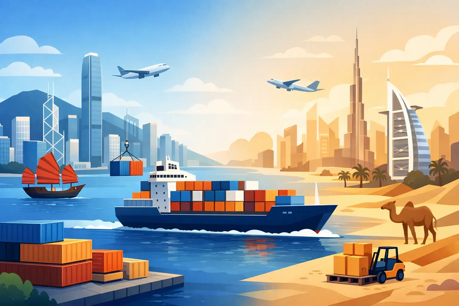 Hong Kong to Dubai Shipping for Commercial Cargo