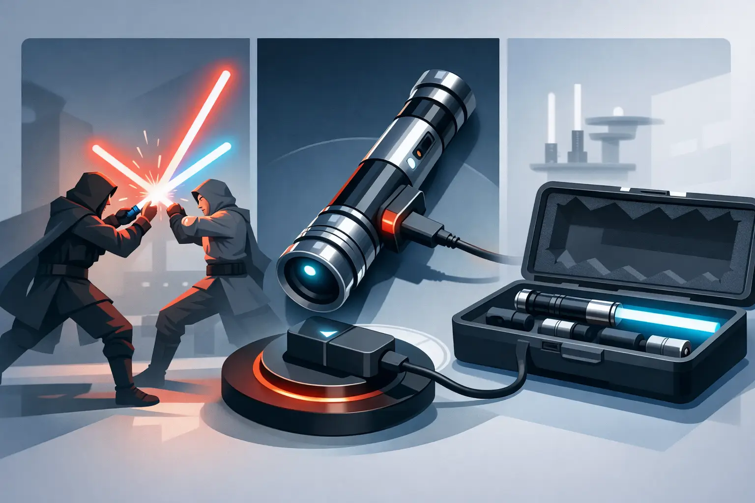 Neopixel Saber Safety: Duel, Charge, Store