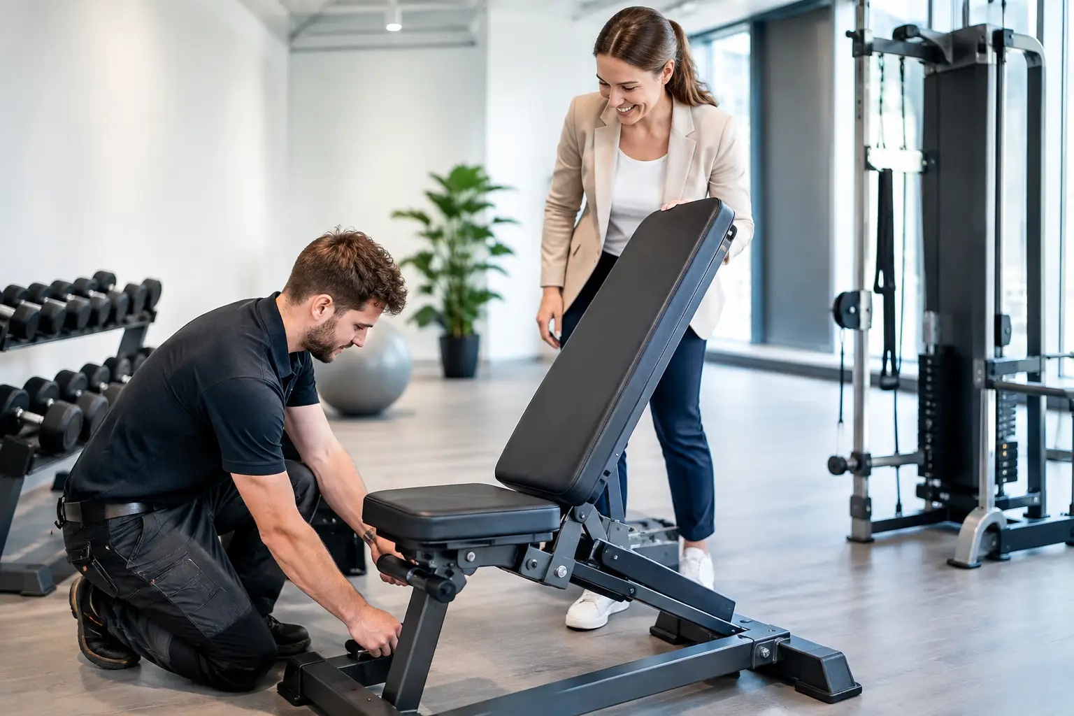 Bedrijfsfitness apparatuur laten plaatsen