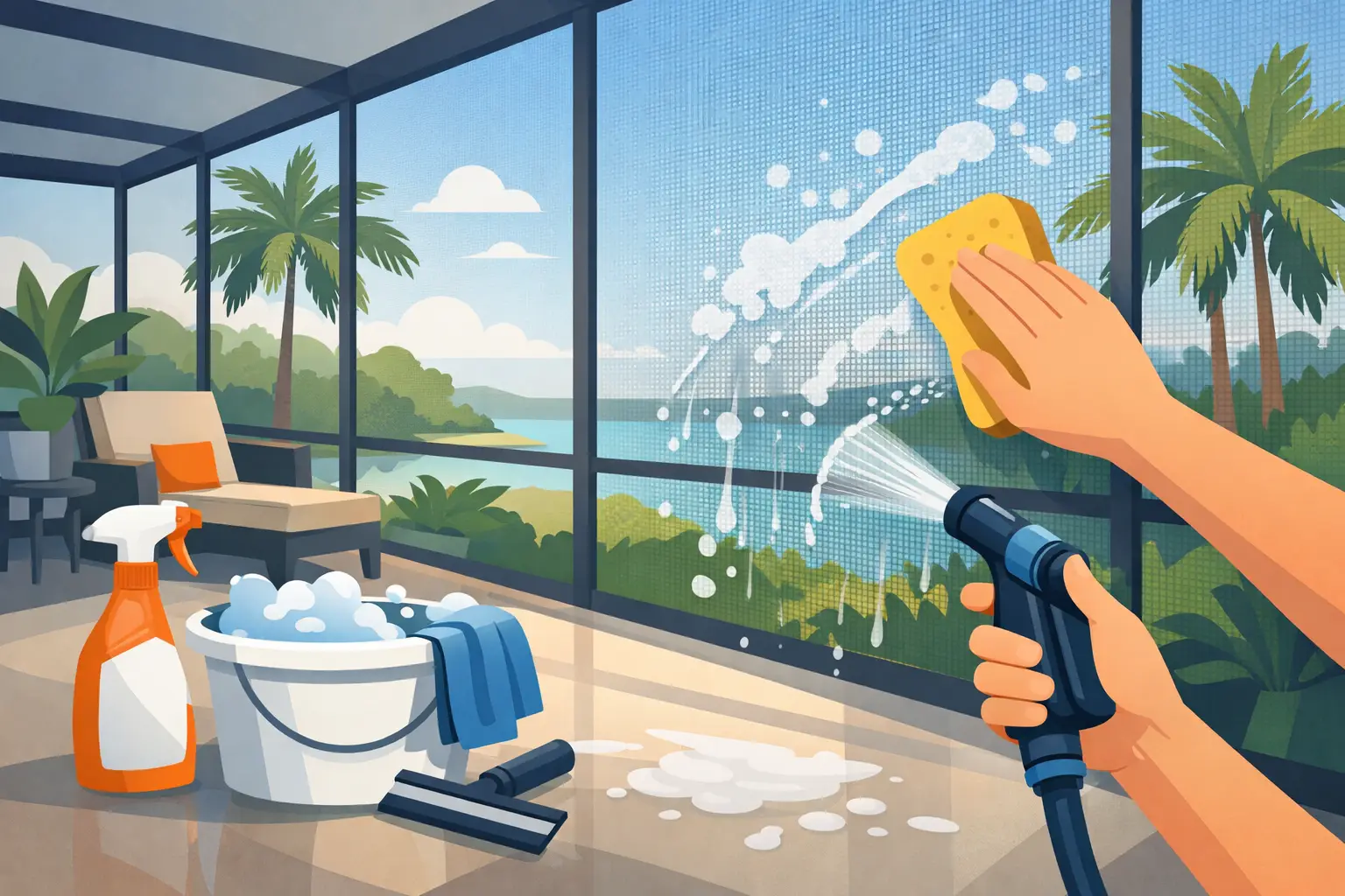 How to Clean a Lanai Without Damaging Screens