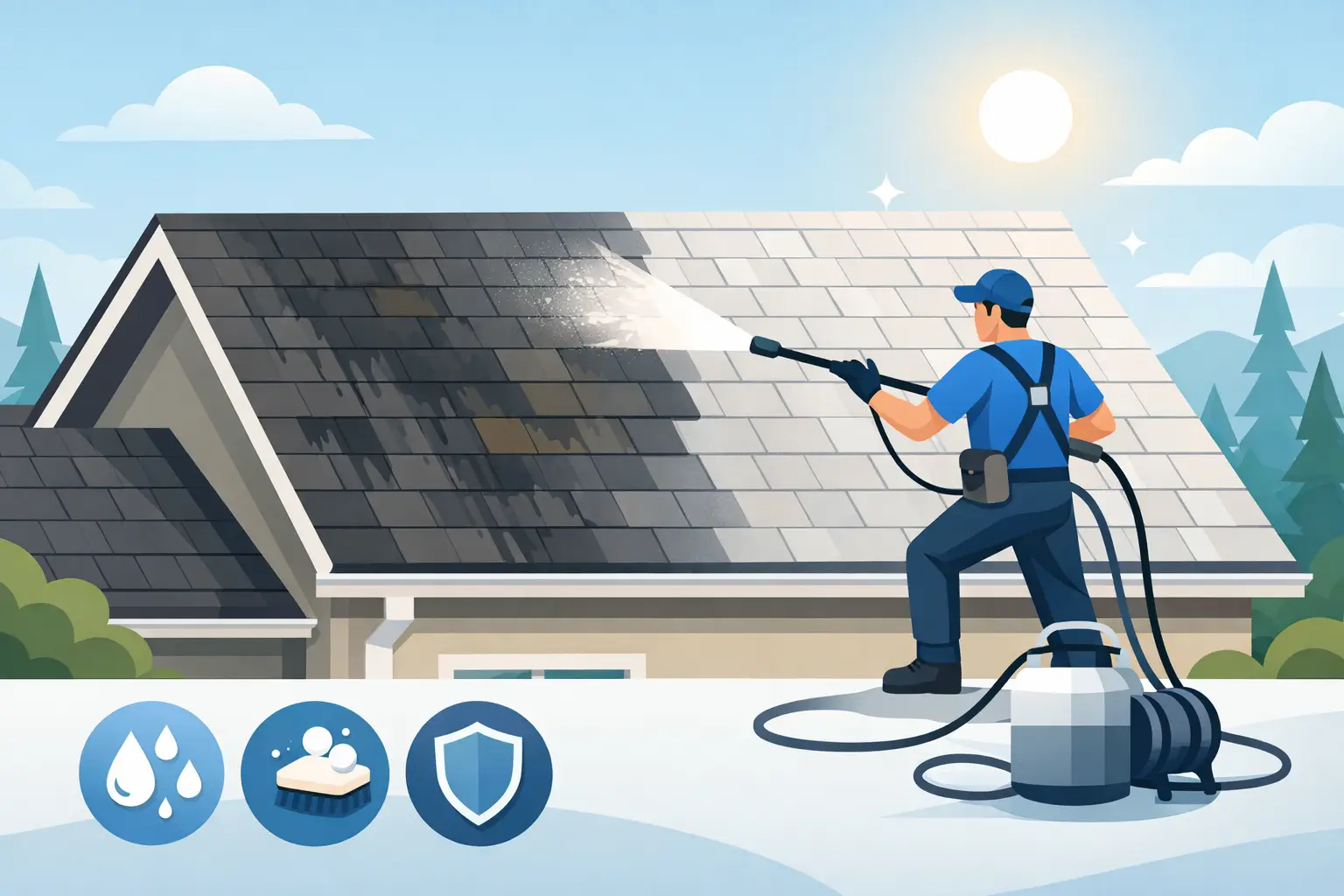 How to Remove Roof Stains Without Roof Damage