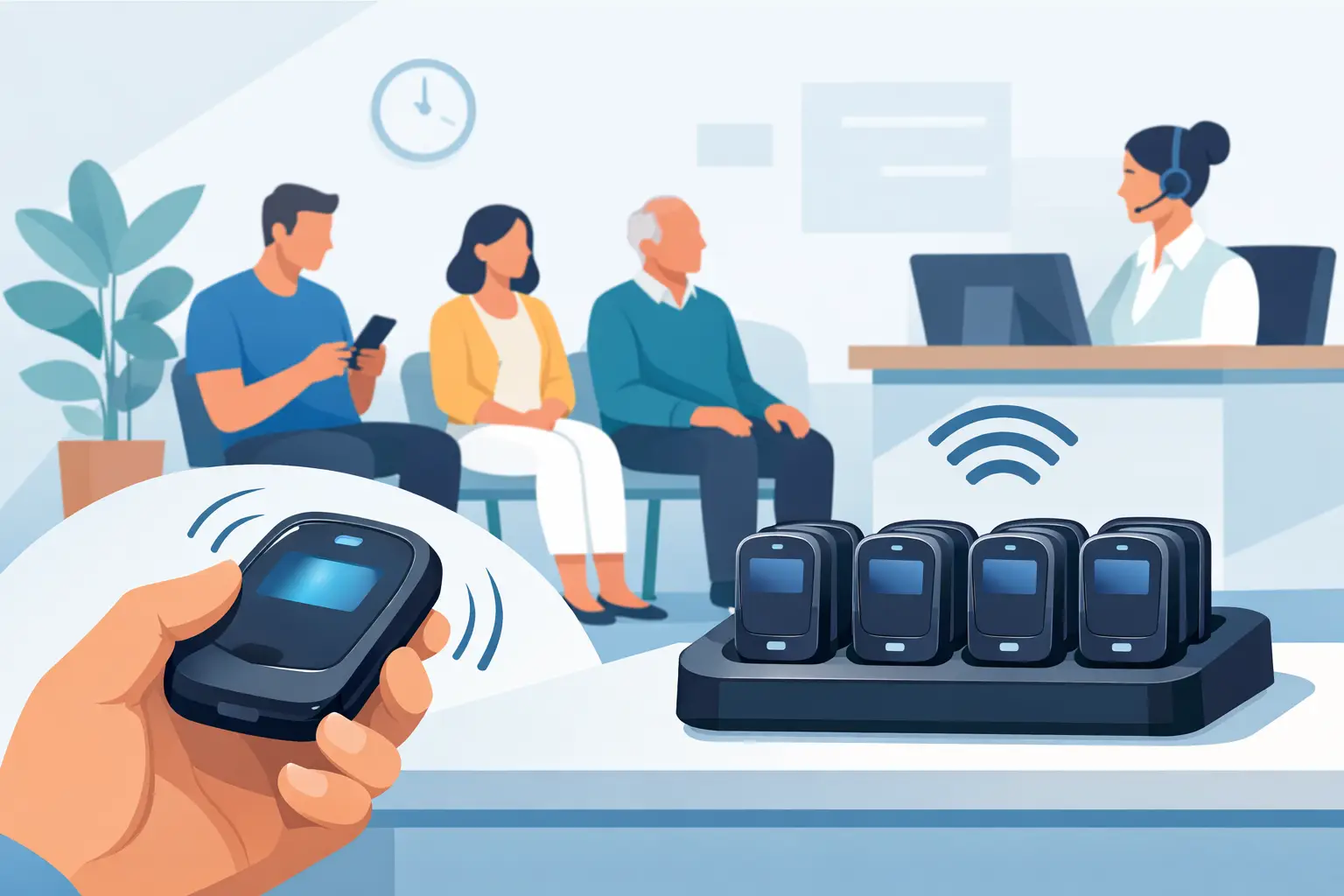 Beeper para clientes en salas de espera