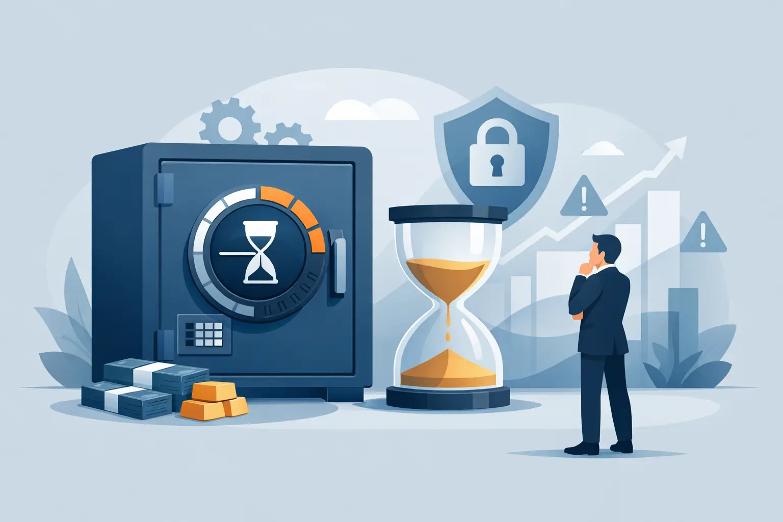 How Time Delay Locks for Safes Control Risk