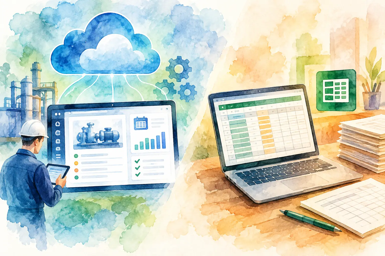 Cloud-Wartungssystem versus Excel-Listen im Vergleich