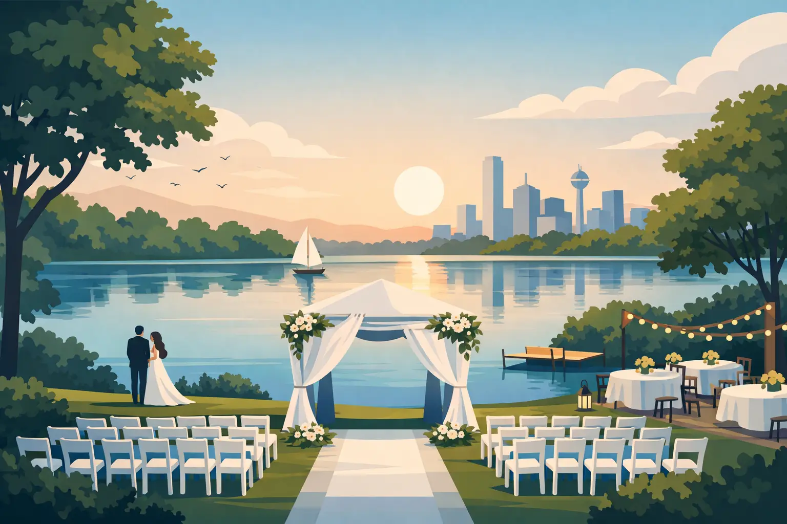 Lakeside Wedding Venue Near Dallas for Easy Joy
