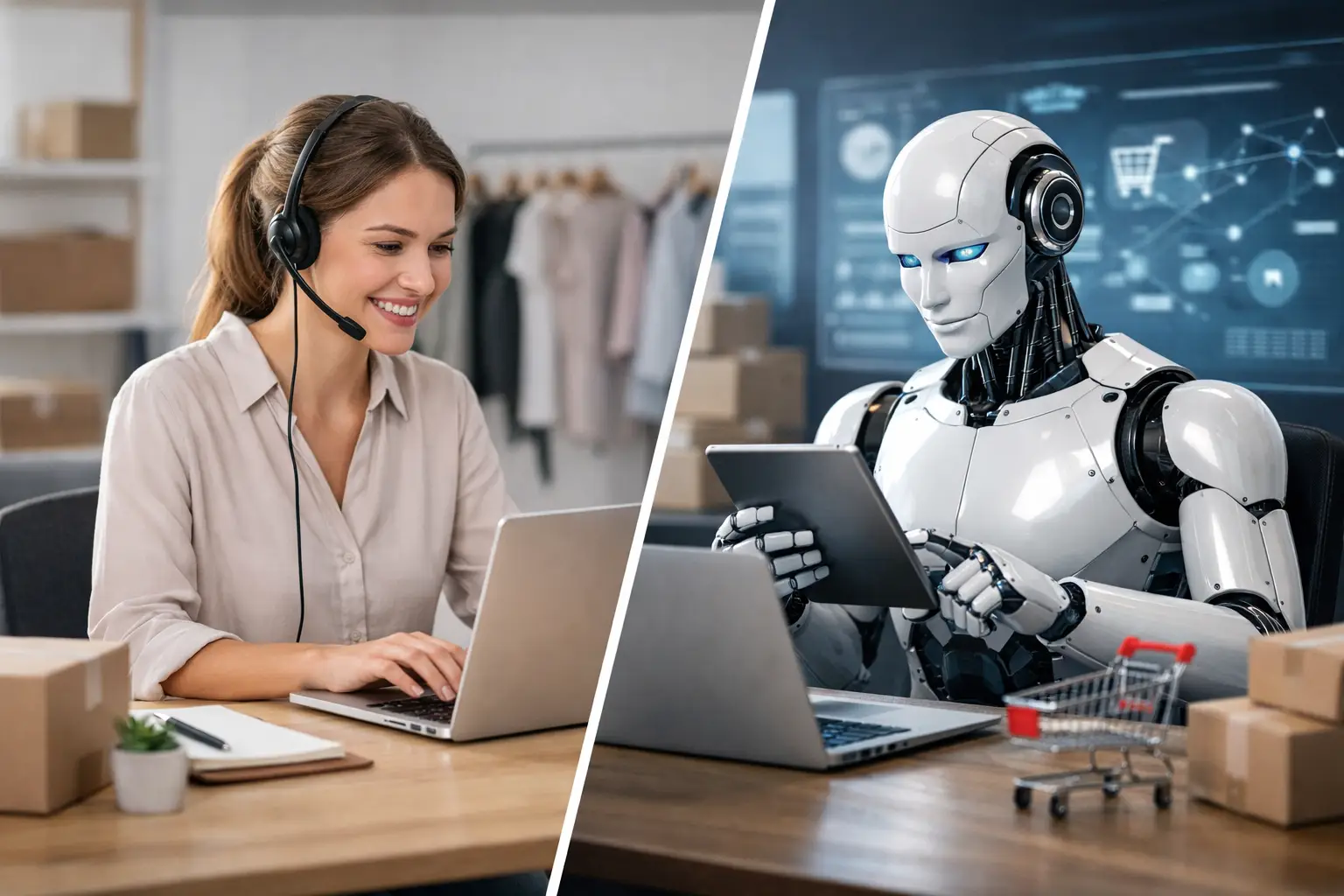 Virtual Assistant vs AI Automation Ecommerce