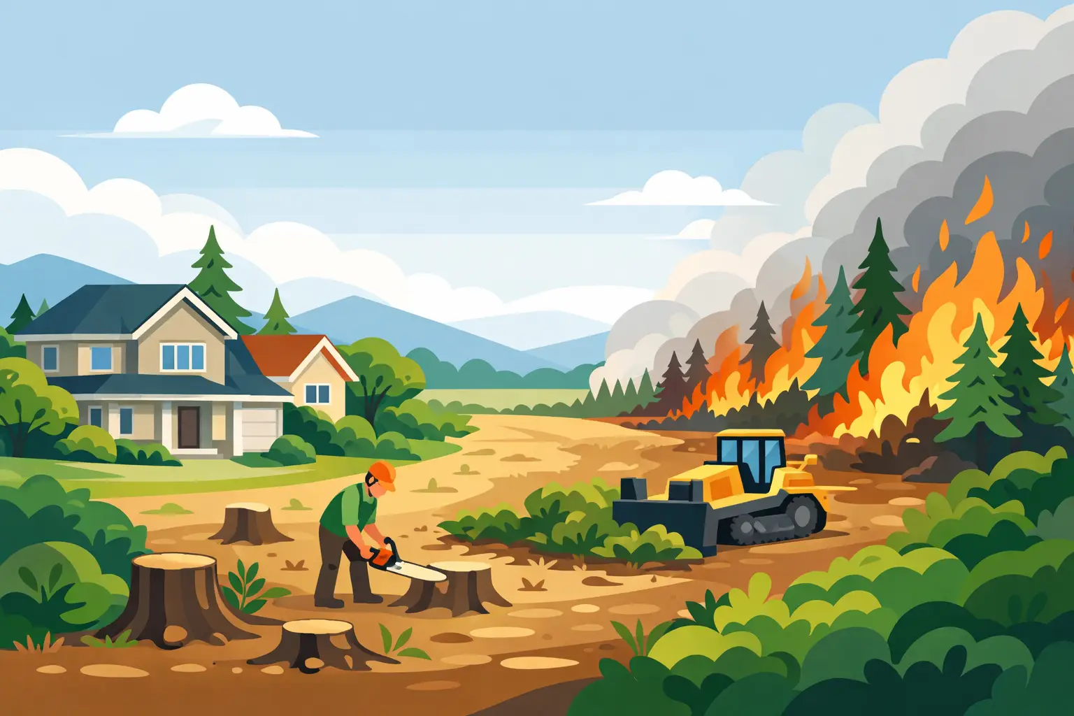 Firebreak Clearing Near Homes for Safer Property