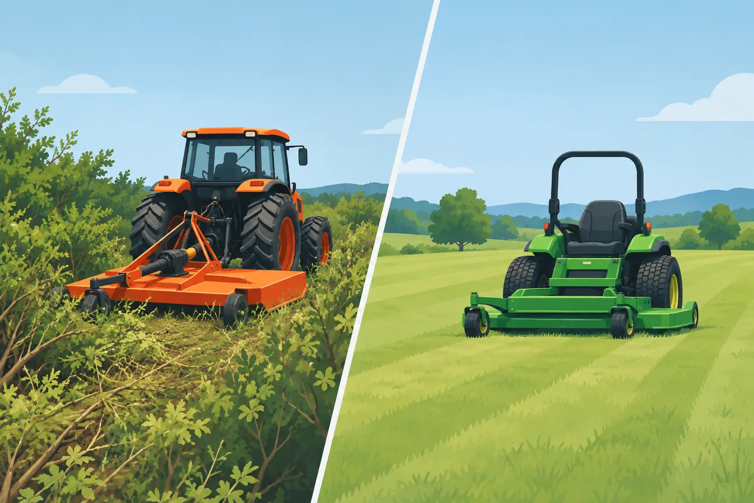 Bush Hogging Versus Mowing for Oklahoma Land
